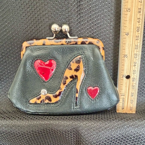 Brighton Black and Leopard Print Coin Purse - Picture 7 of 8